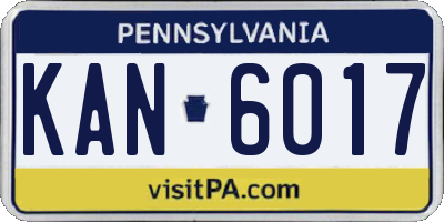 PA license plate KAN6017