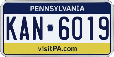 PA license plate KAN6019