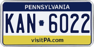 PA license plate KAN6022