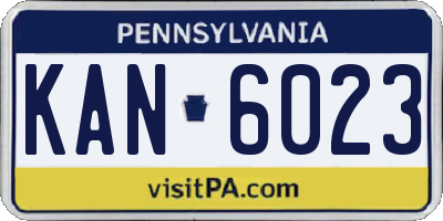PA license plate KAN6023
