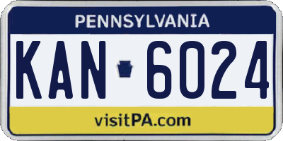 PA license plate KAN6024