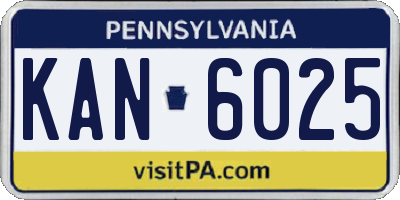 PA license plate KAN6025