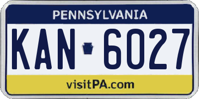 PA license plate KAN6027
