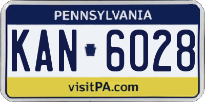 PA license plate KAN6028