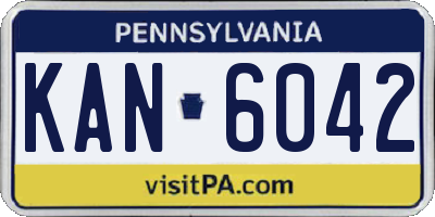 PA license plate KAN6042