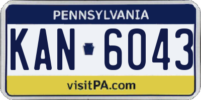 PA license plate KAN6043