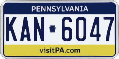 PA license plate KAN6047