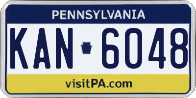 PA license plate KAN6048