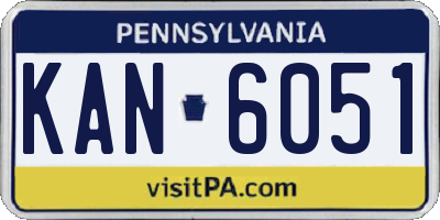 PA license plate KAN6051