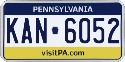 PA license plate KAN6052