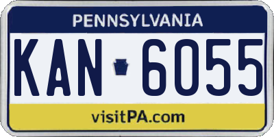 PA license plate KAN6055