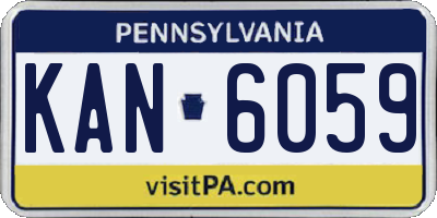 PA license plate KAN6059