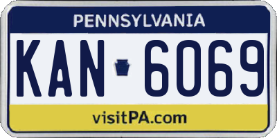 PA license plate KAN6069