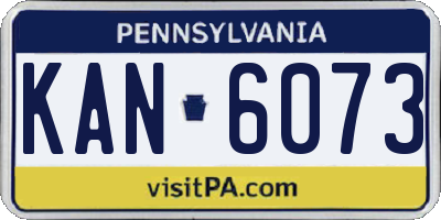 PA license plate KAN6073
