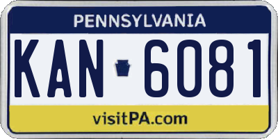 PA license plate KAN6081