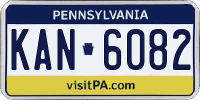 PA license plate KAN6082