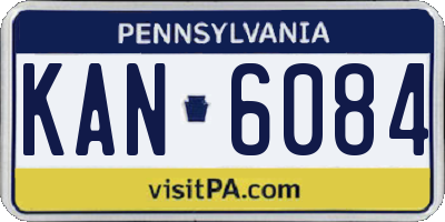 PA license plate KAN6084