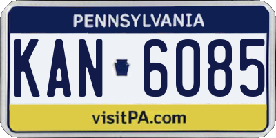 PA license plate KAN6085
