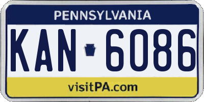 PA license plate KAN6086