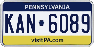 PA license plate KAN6089
