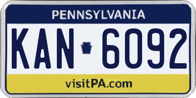 PA license plate KAN6092