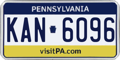 PA license plate KAN6096