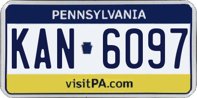 PA license plate KAN6097