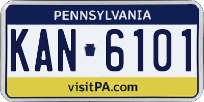 PA license plate KAN6101