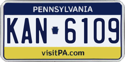 PA license plate KAN6109