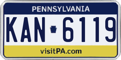 PA license plate KAN6119