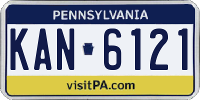 PA license plate KAN6121