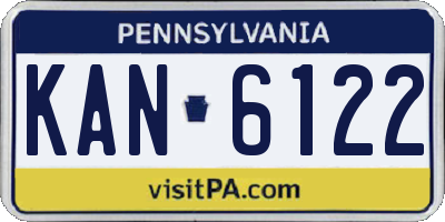 PA license plate KAN6122