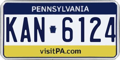 PA license plate KAN6124