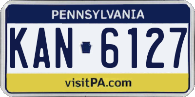 PA license plate KAN6127