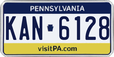 PA license plate KAN6128