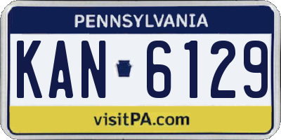 PA license plate KAN6129