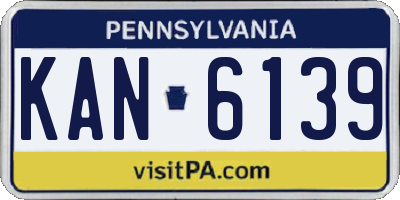 PA license plate KAN6139