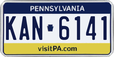 PA license plate KAN6141