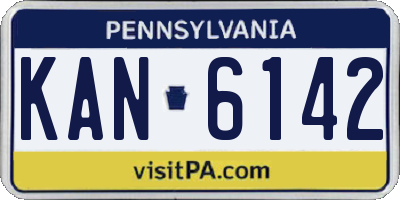PA license plate KAN6142