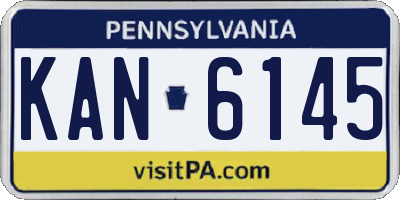 PA license plate KAN6145