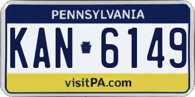 PA license plate KAN6149