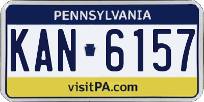 PA license plate KAN6157