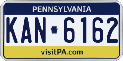 PA license plate KAN6162