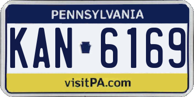 PA license plate KAN6169