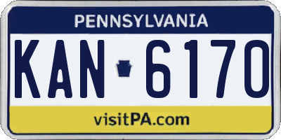 PA license plate KAN6170