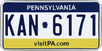 PA license plate KAN6171