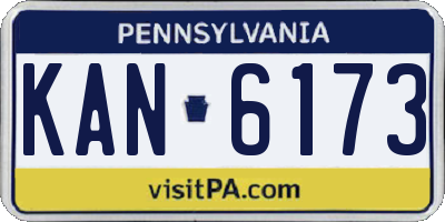 PA license plate KAN6173