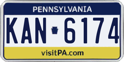 PA license plate KAN6174