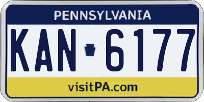PA license plate KAN6177