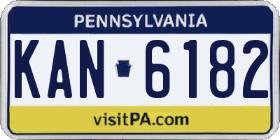 PA license plate KAN6182